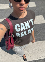 Can't Relate Graphic Top Grey / Blue