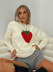 Living Is Easy Knit Sweater White