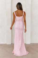 Glimmering Galaxies Sequin Maxi Dress Pink