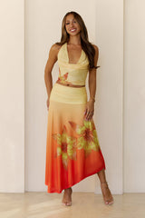 Starlit Petal Halter Top Yellow