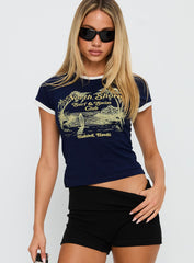 North Shore Graphic Top Blue