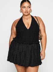 Mixie Halter Romper Black Curve
