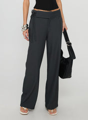 Good Riddance Pleat Tie Slouch Pants Charcoal