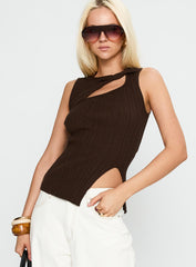 Cash Out Twist Detail Top Chocolate