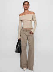 Cardamom Long Sleeve Top Beige