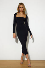 Fashionista Lover Midi Dress Black