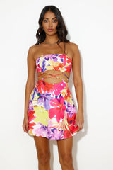 Runaway Stelani Mini Dress Pink Floral