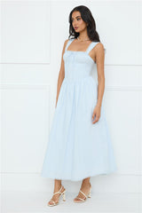 Luxe Serene Midi Dress Blue