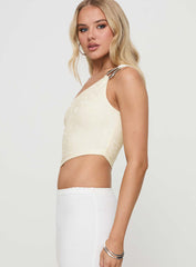 Toomba One Shoulder Top Ivory
