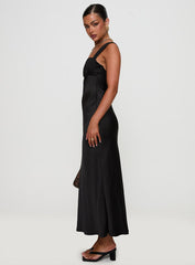 Radioactive Bias Cut Maxi Dress Black