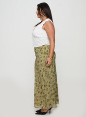Piazia Maxi Skirt Green Curve