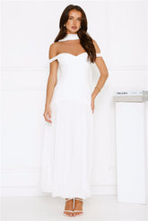 The Style Spotlight Off Shoulder Maxi Dress White