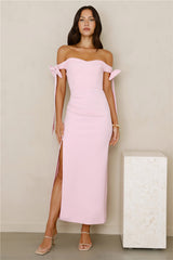 Fancy Days Off Shoulder Maxi Dress Pink