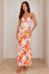 Surfside Escape Halter Maxi Dress Orange