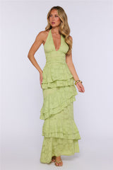 Daydream Hour Halter Maxi Dress Lime