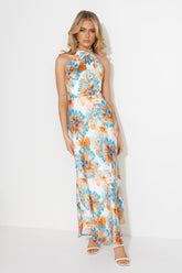 Floating Dreams Satin Maxi Dress White