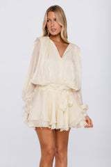 Styled Selections Long Sleeve Mini Dress Cream