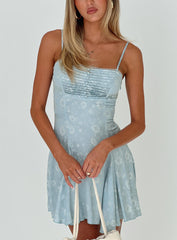 Bluebird Jacquard Mini Dress Blue