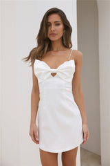 Cocktail Time Satin Mini Dress White