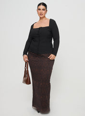 Gaskin Long Sleeve Top Black Curve