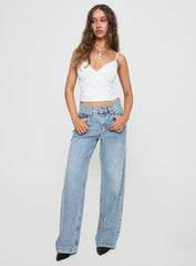 Anelli Low Rise Straight Leg Jeans Light Blue Wash
