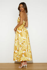 Field Of Sunflowers Midi Dress Yellow