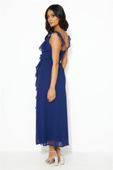 Chasing Seasons Frill Maxi Dress Navy
