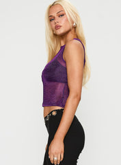 Perfect Mirage Sheer Top Plum