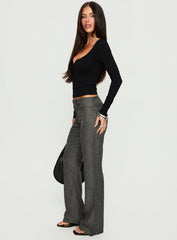 Karola Asymmetrical Buckle Pants Grey