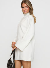 Sonelle Long Sleeve Knit Mini Dress White