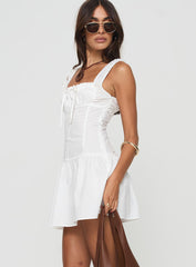 Heart Shaped Mini Dress Porcelain