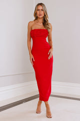 Lottie Midi Dress Red