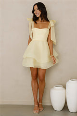 Twirl Society Mini Dress Yellow