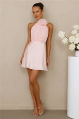 Infinite Charm Halter Mini Dress Pink