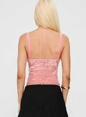 Dalma Twist Top Pink Burnout