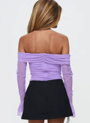 Feel A Way Off Shoulder Bodysuit Lilac