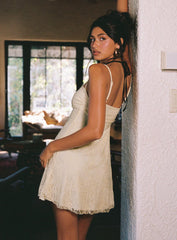 Cruel Summer Lace Mini Dress Cream