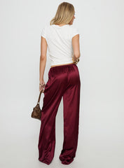 Soulstar Satin Pants Wine