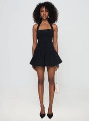 Gigli Bubble Hem Mini Dress Black Petite
