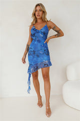 It'S Cocktail Hour Mesh Mini Dress Blue